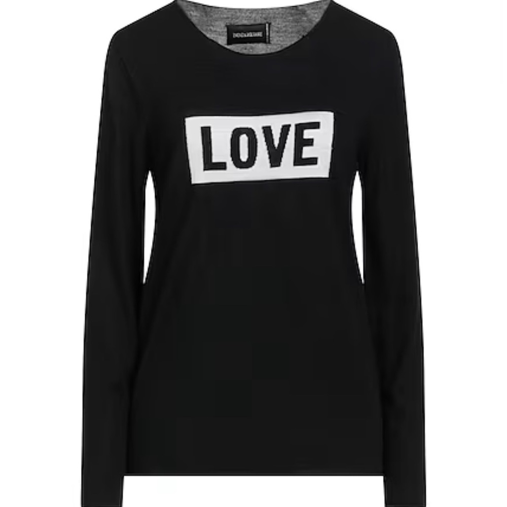 Zadig & Voltaire merino fine wool top LOVE long sleeve with tags sz MEDIUM